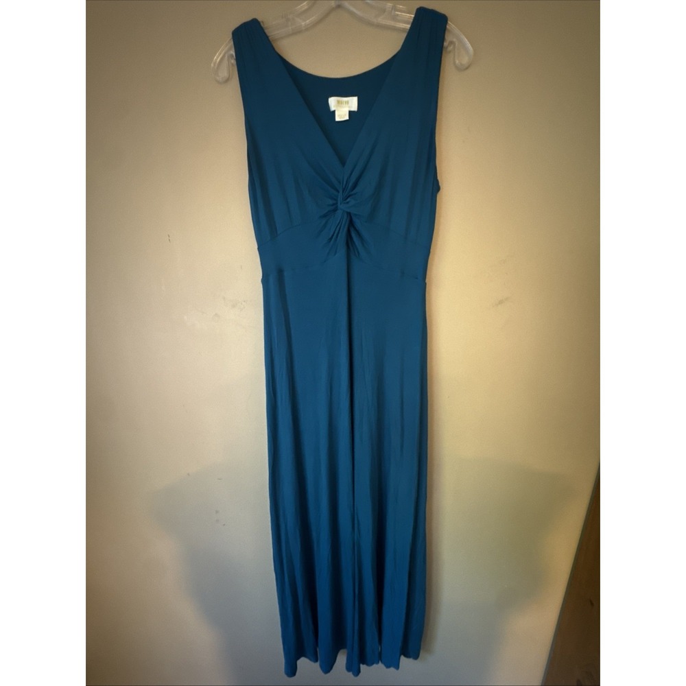 Maeve Camilla Maxi Dress Size Medium Petite Teal Jersey Anthropologie